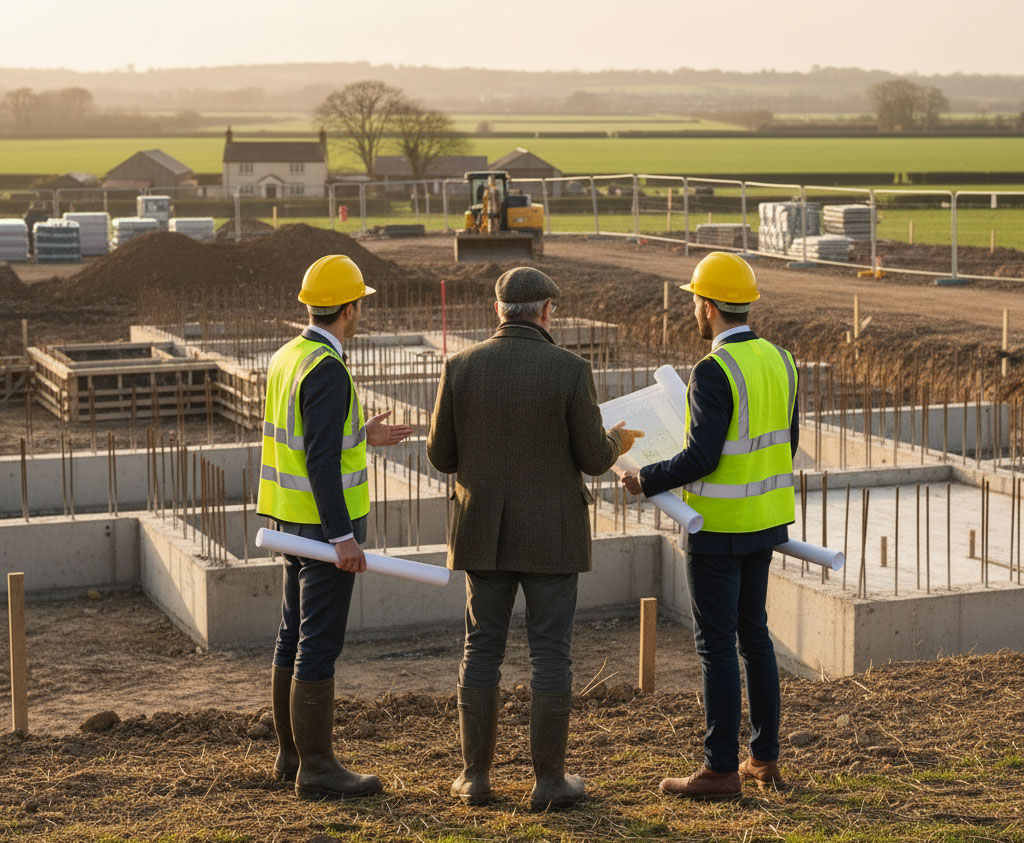 building on farmland